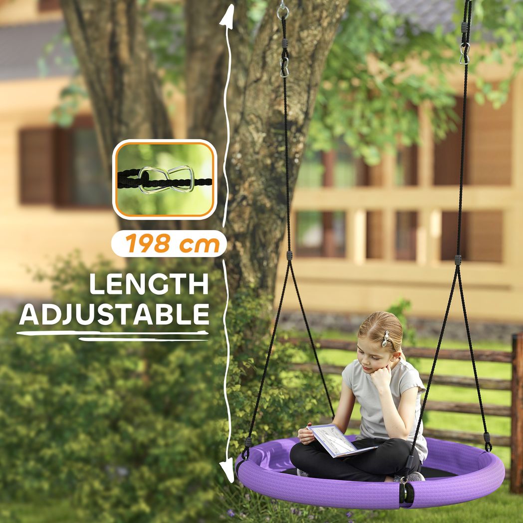 AIYAPLAY Nest Swing Seat, 100 cm Saucer Tree Swing Set for Kids