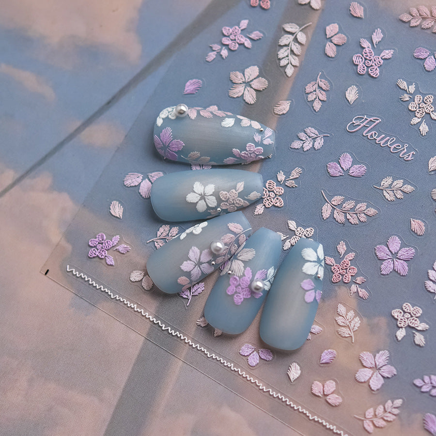 Hello Claws | Embroidery Plant Nail Deco Sticker