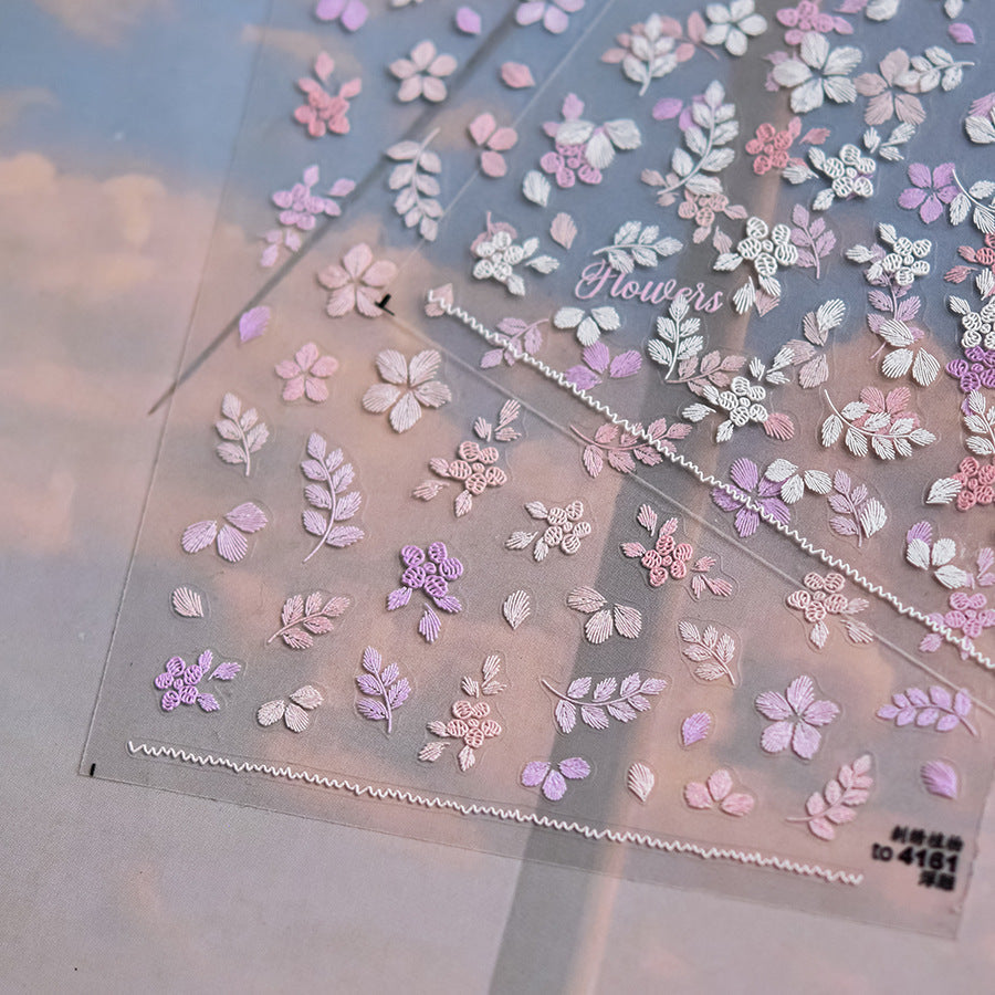 Hello Claws | Embroidery Plant Nail Deco Sticker