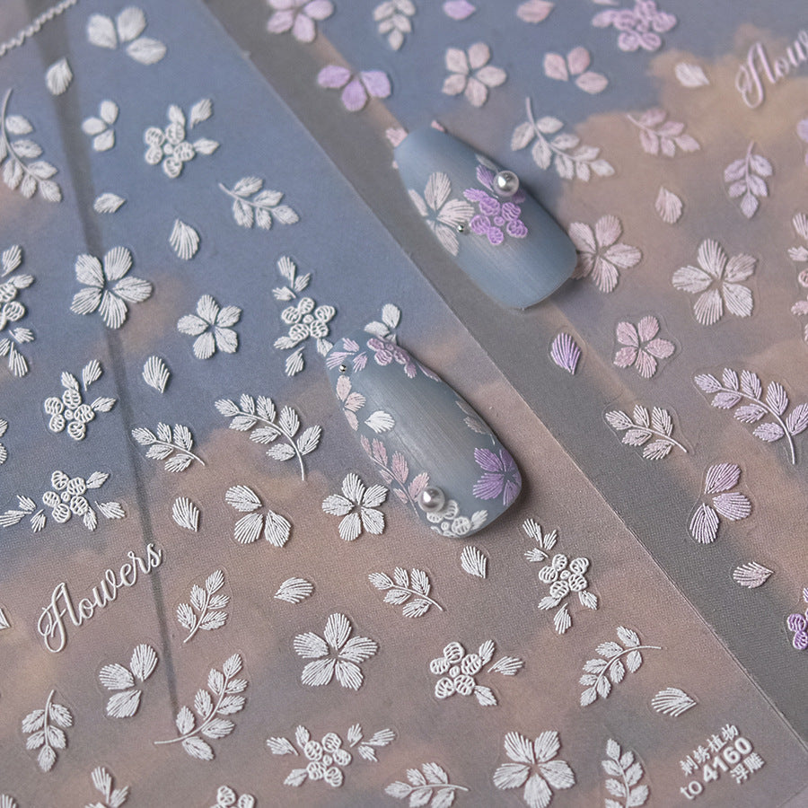 Hello Claws | Embroidery Plant Nail Deco Sticker