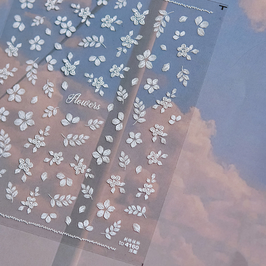 Hello Claws | Embroidery Plant Nail Deco Sticker