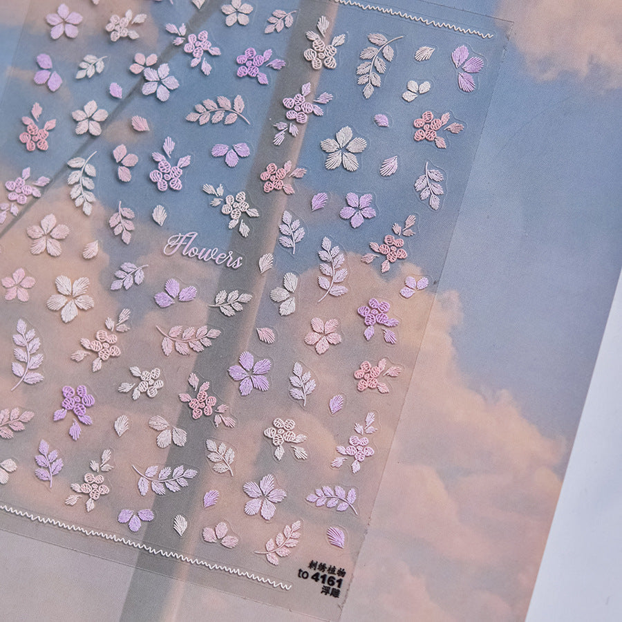 Hello Claws | Embroidery Plant Nail Deco Sticker