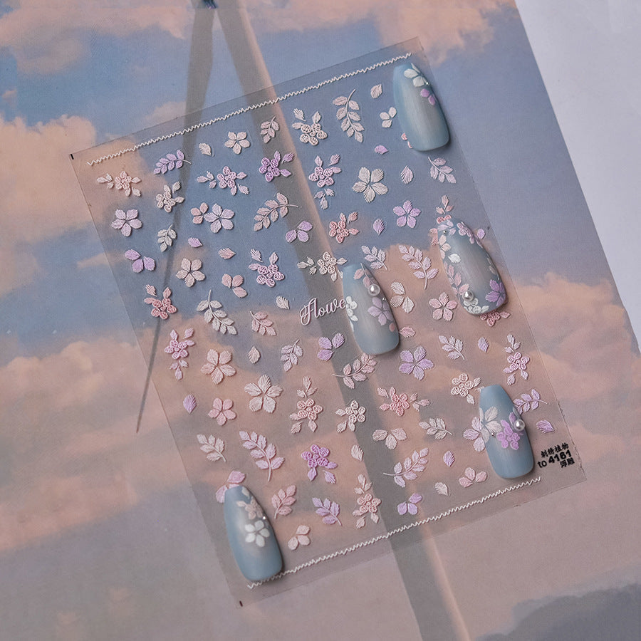 Hello Claws | Embroidery Plant Nail Deco Sticker