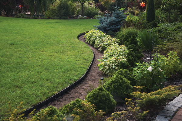 Lawn Border Set, Easy Border 60mm Brown 10m With Pegs for Home and Garden Use