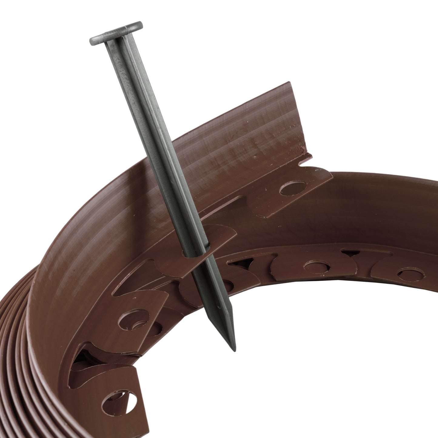 Lawn Border Set, Easy Border 60mm Brown 10m With Pegs for Home and Garden Use