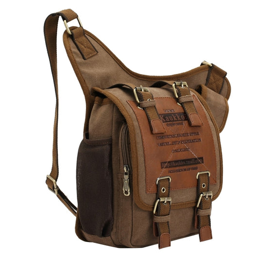 KAUKKO FH03 Retro Style Men Canvas Crossbody Bag Messenger Bag Outdoors Hiking Camping Bag, Size: 26 x 21 x 9 cm, KAUKKO FH03