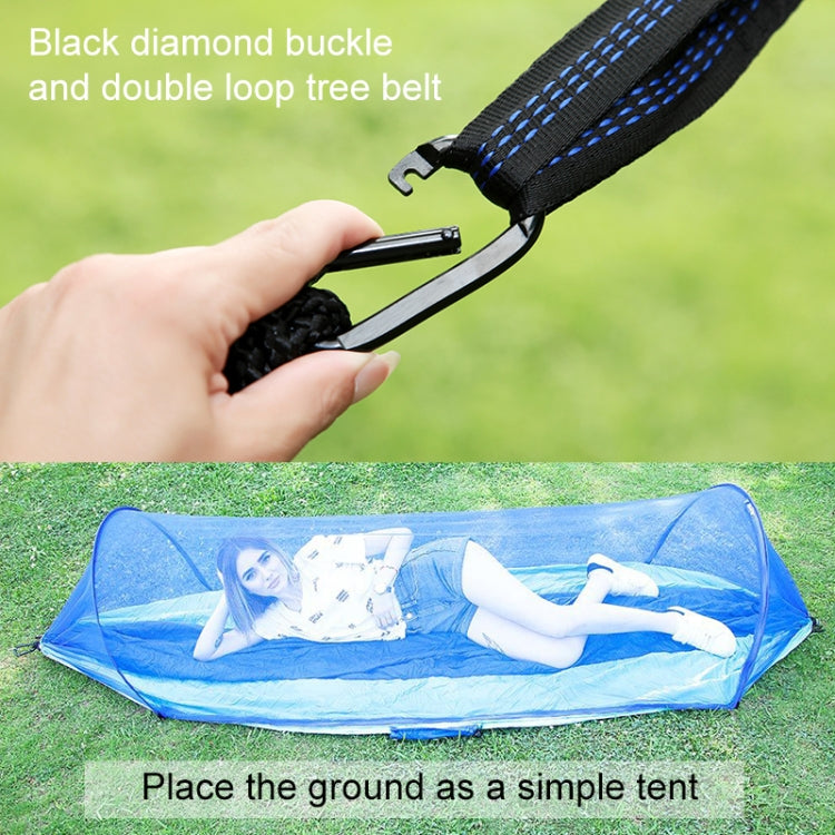 Portable Outdoor Camping Full-automatic Nylon Parachute Hammock with Mosquito Nets, Size : 250 x 120cm, 250x120cm Orange, 250x120cm Blue, 250x120cm Green, 250x120cm Pink Blue, 250x120cm Dark Green, 250x120cm Dark Blue, 250x120cm Black                  ...