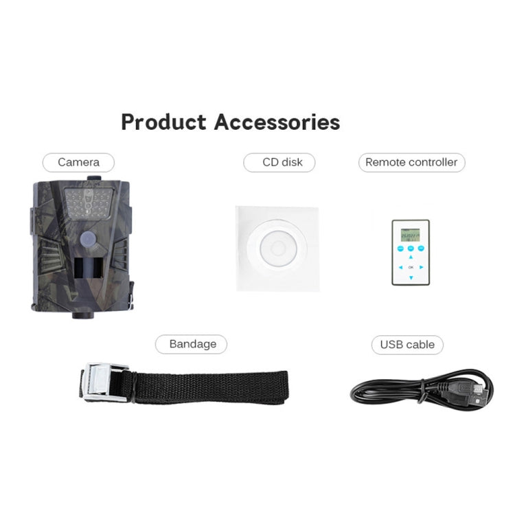 HT-001 1MP IP54 Waterproof IR Night Vision Security Hunting Trail Camera, Novatek96220 Program, 120 Degree Wide Angle, 100 Degree PIR Sensing Angle, HT-001