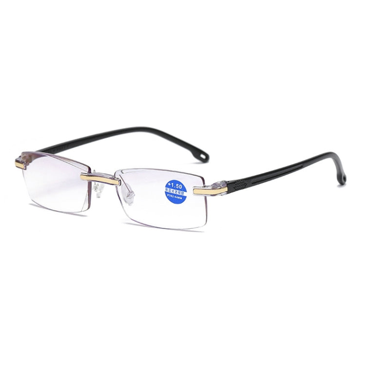 Rimless Anti Blue-ray Blue Film Lenses Presbyopic Glasses, +4.00D, +4.00D
