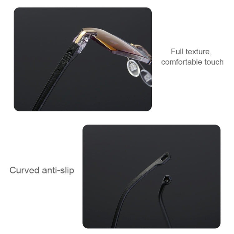 Rimless Anti Blue-ray Blue Film Lenses Presbyopic Glasses, +4.00D, +4.00D