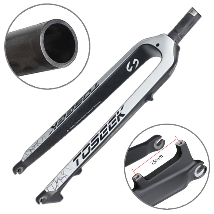 TOSEEK Ultra Light 26 Inch 385mm Mountain Bike Full Carbon Front Fork Straight Tube Disc Brake, 26 Inch 385mm