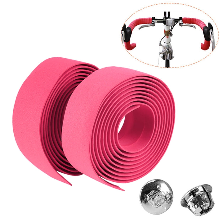 1 Pair Cycling Road Bike Sports Bicycle Cork Handlebar Tape Wrap + 2 Bar Plug, 2m Blue, 2m Red, 2m White, 2m Yellow, 2m Black, 2m Pink, 2m Green