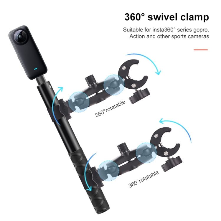 Motorcycle Dual-headsCrab & Single Heads Clamps Handlebar Fixed Mount Selfie Stick, Dual-heads Crab & Single Heads Crab