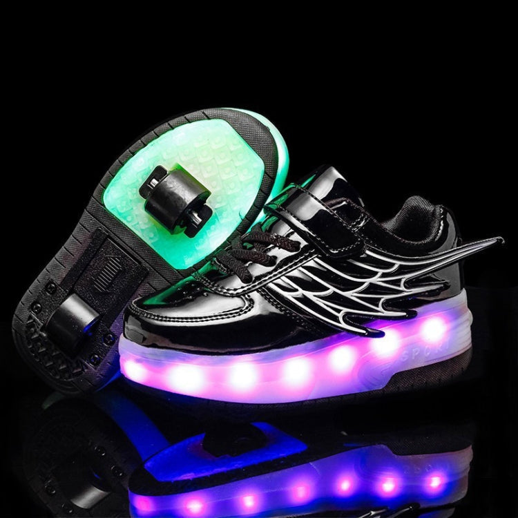 CD03 LED Double Wheel Wing Roller Skating Shoes, Size : 38, Size : 38 (Black), Size : 38 (Pink), Size : 38 (Gold), Size : 38 (Silver)
