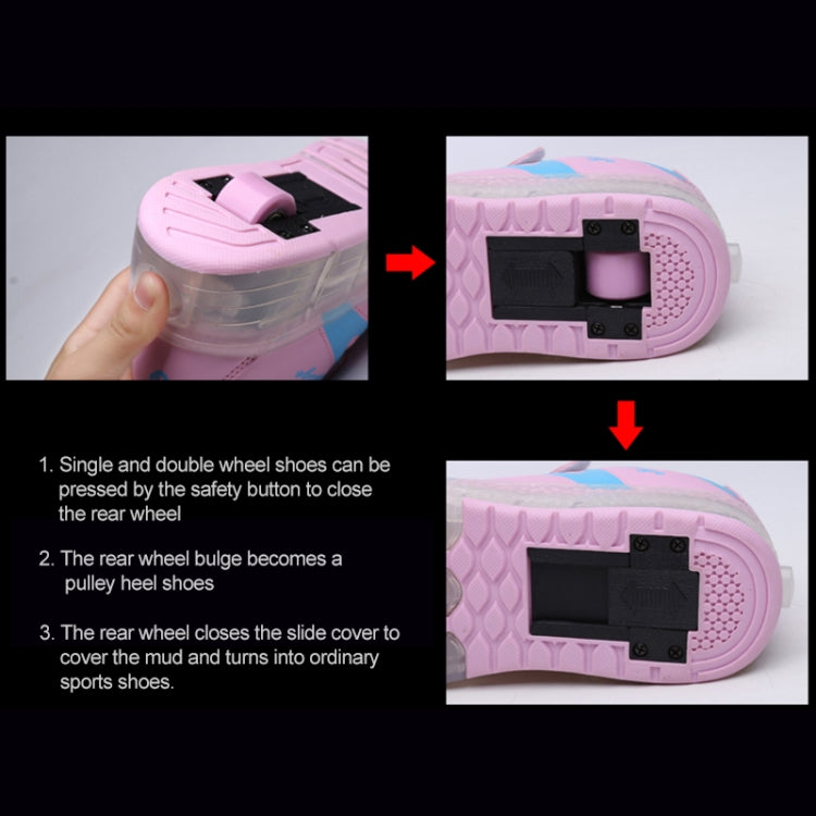 786 LED Light Ultra Light Rechargeable Double Wheel Roller Skating Shoes Sport Shoes, Size : 33, Size : 33