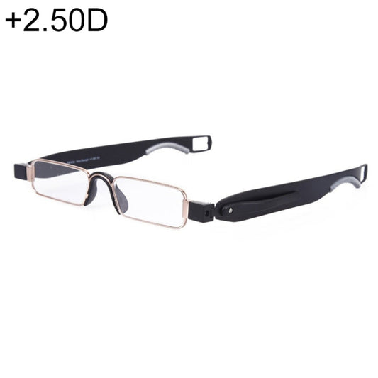 Portable Folding 360 Degree Rotation Presbyopic Reading Glasses with Pen Hanging, +2.50D, +2.50D