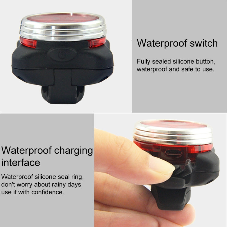 COB Lamp Bead 160LM White Light USB Charging Four-speed Waterproof Bicycle Headlight / Taillight Set, White Light
