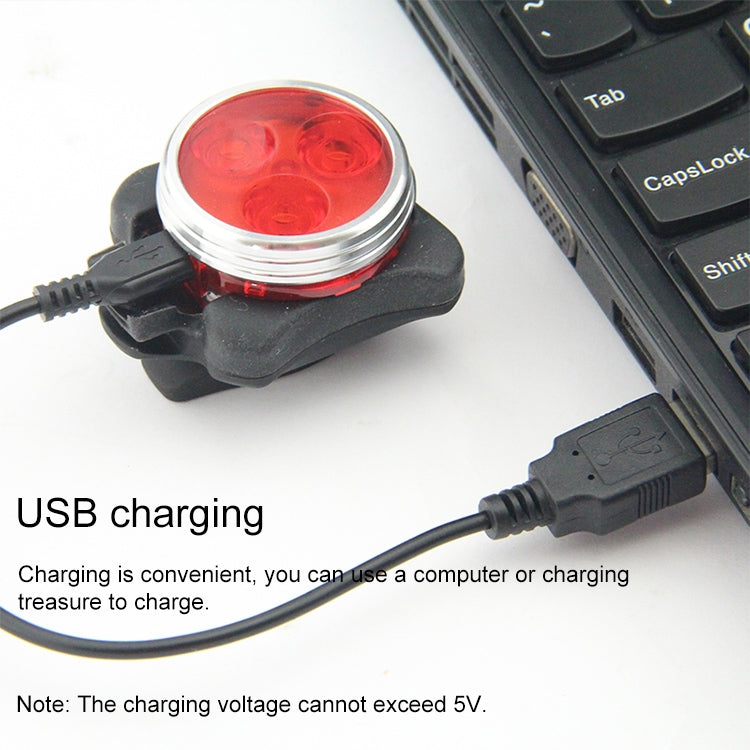 COB Lamp Bead 160LM White Light USB Charging Four-speed Waterproof Bicycle Headlight / Taillight Set, White Light