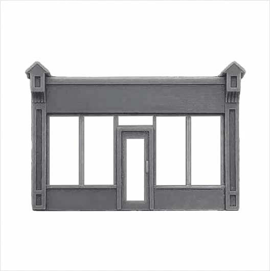 N Scale Ready to Paint Victorian Shopfront - Style 1 (1 piece)