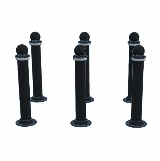 OO Scale Pre-Coloured Slim Pedestrian Bollards