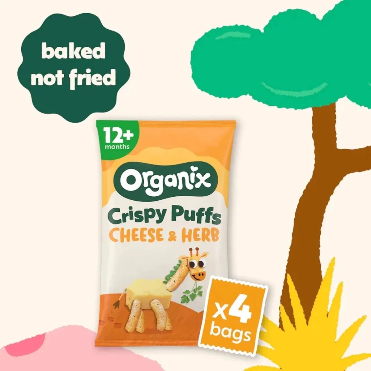 Organix Cheese & Herb Organic Puffs 12+ months 60g (4x15g)