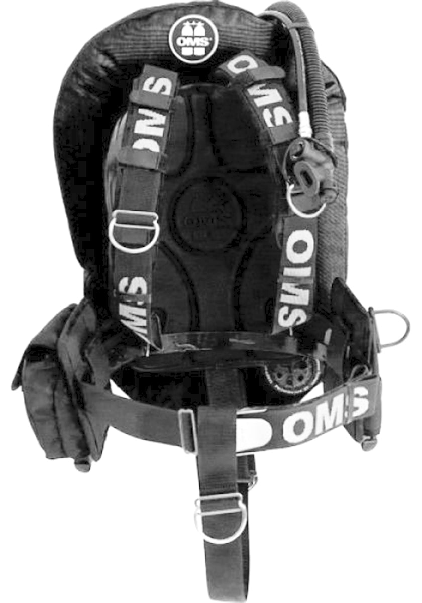 OMS Ocean All Black 27Lb12.5Kg Aluminum Comfort Harness III Performance Mono Signature Single Tank BC System S11618003