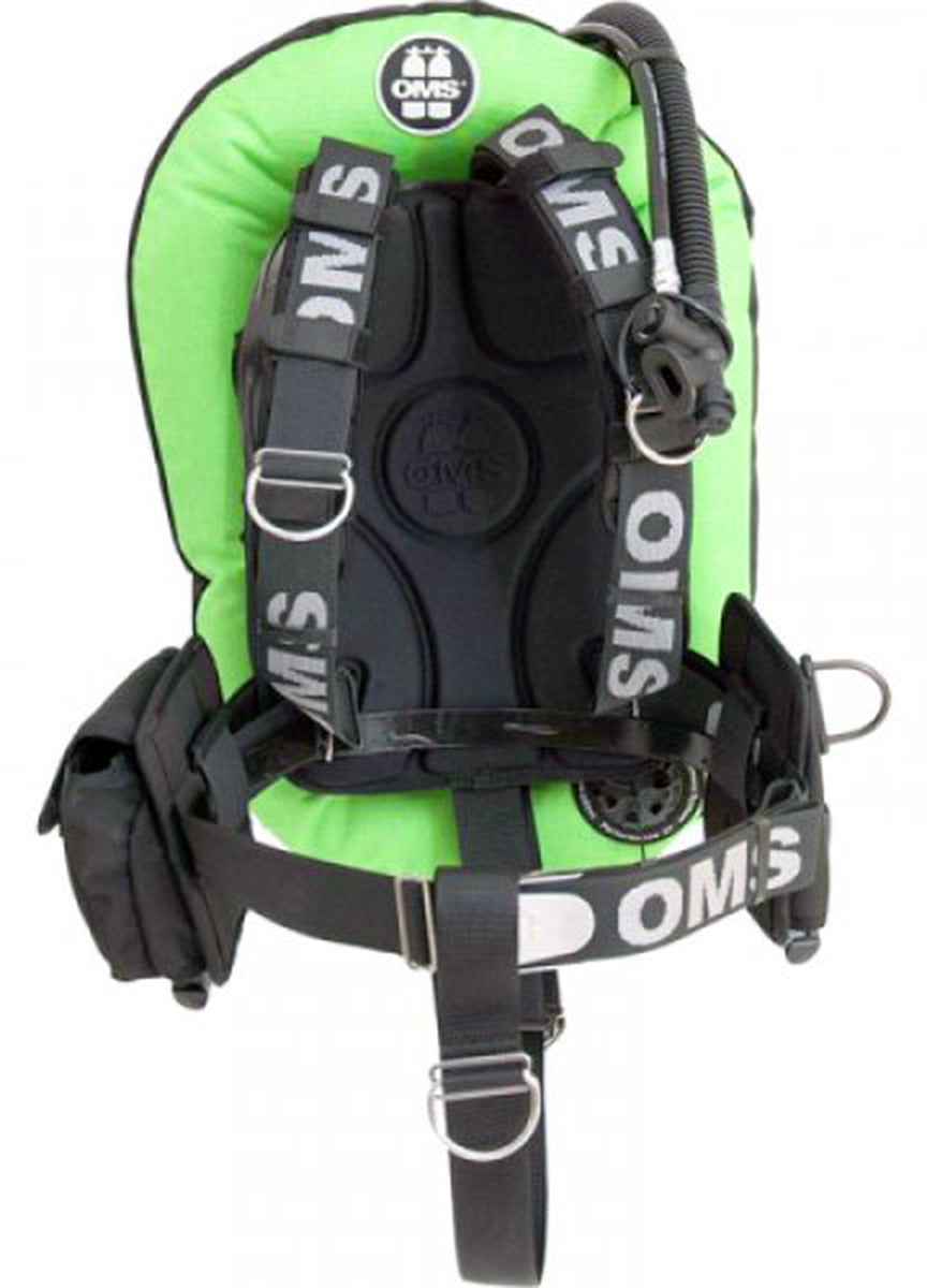OMS Lizard Green/Black 27Lb12.5Kg Aluminum Comfort Harness III Performance Mono Signature Single Tank BC System S11618039