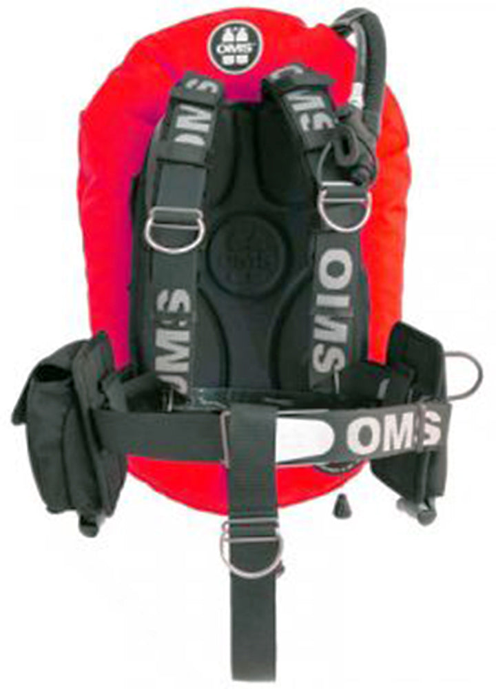 OMS Indian Red/Black 27Lb12.5Kg Stainless Steel Comfort Harness III Performance Mono Signature Single Tank BC System S11618008