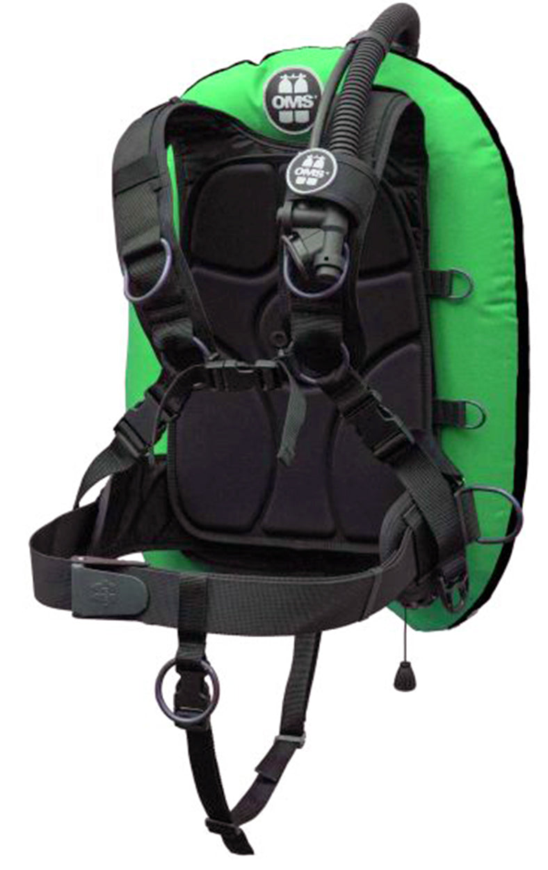 OMS Lizard Green/Black 32Lb14.5Kg IQ Lite Harness Performance Mono Wing BC System Size XL S11618094