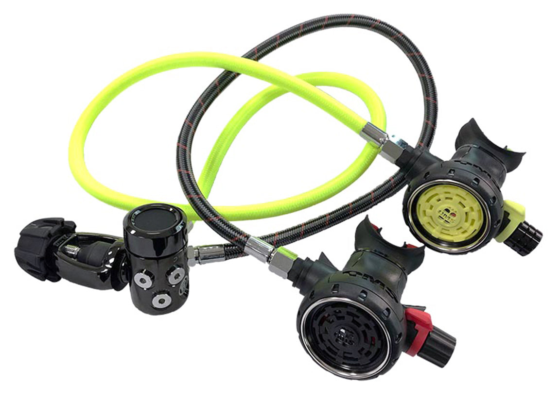 OMS PVD Black Airstream C Evoque Lite Regulator AClamp & Octopus with 75cm & 100cm Miflex Hoses S13318018