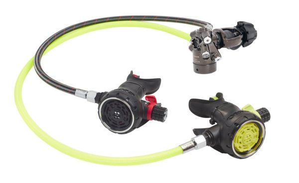 OMS PVD Black Airstream C Evoque Lite Regulator AClamp & Octopus with 75cm & 100cm Miflex Hoses S13318008