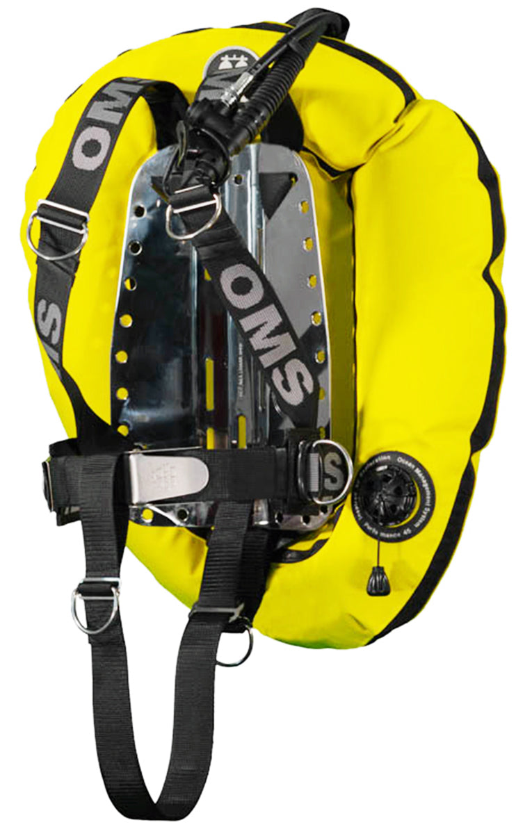 OMS Speed Yellow/Black 45Lb20Kg Stainless Steel SmartStream Twin Tank BC System with Performance Double Wing S11818066