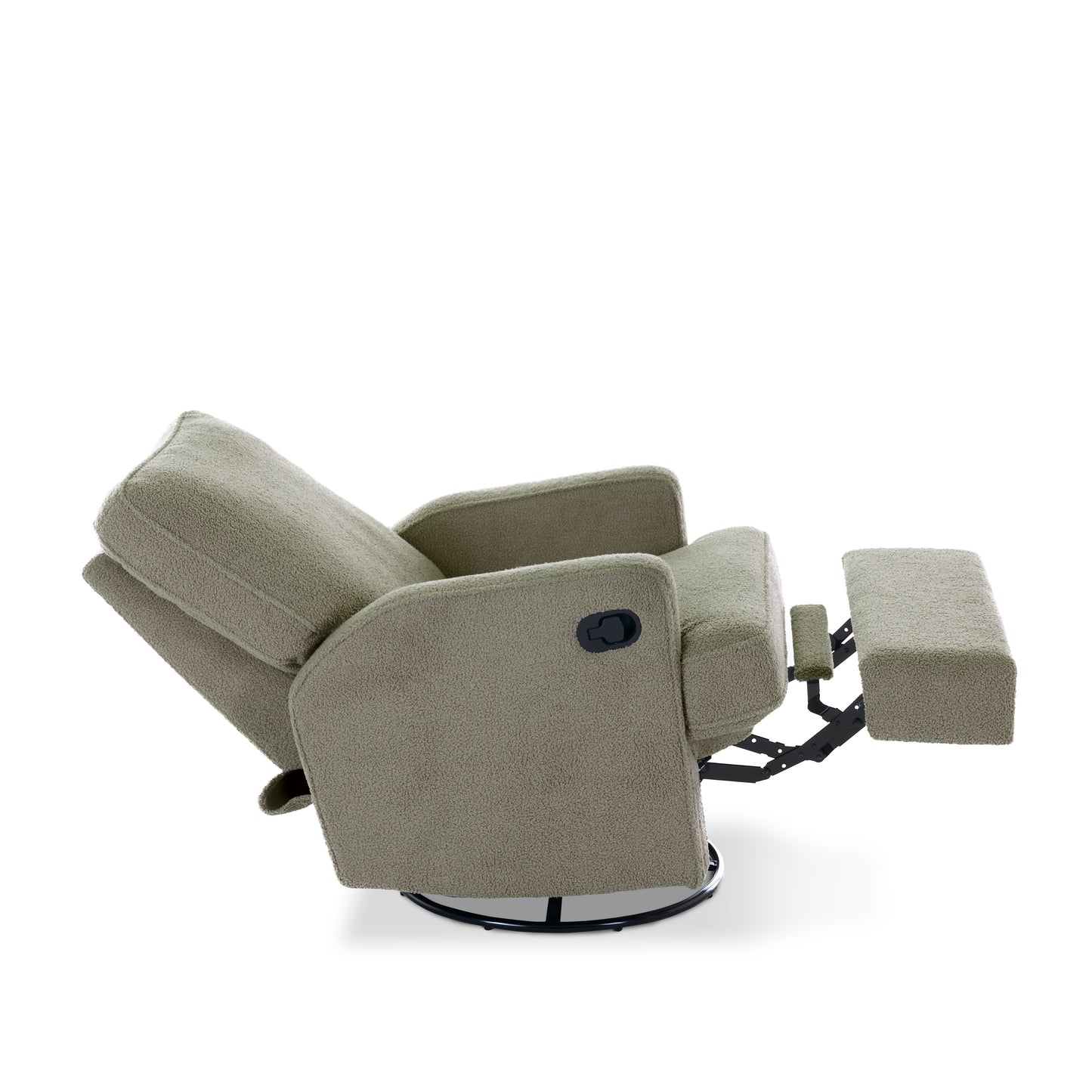 Madison Swivel Glider Recliner Chair - Teddy Fabric Olive