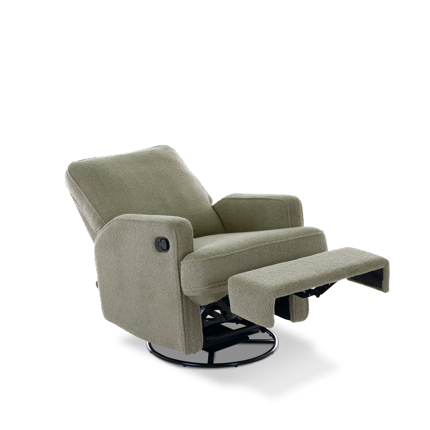 Madison Swivel Glider Recliner Chair - Teddy Fabric Olive