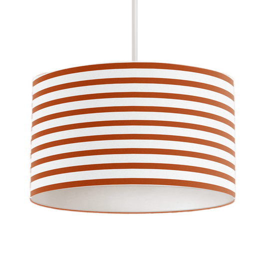 Orange and White Geometric Striped Lampshade, Ceiling or Table Lamp Shade
