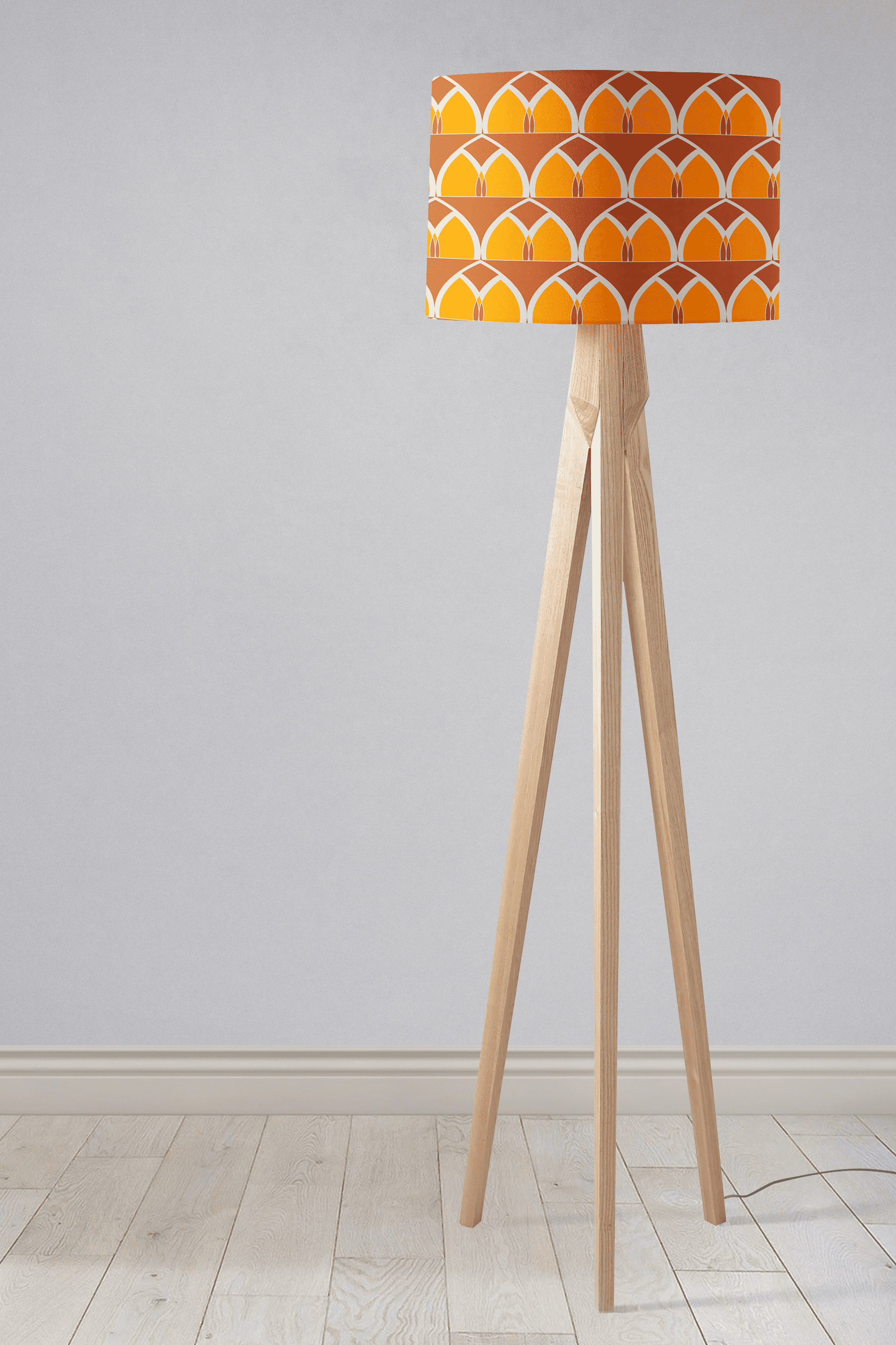 Orange and Yellow Geometric Arches Design Lampshade, Ceiling or Table Lamp Shade