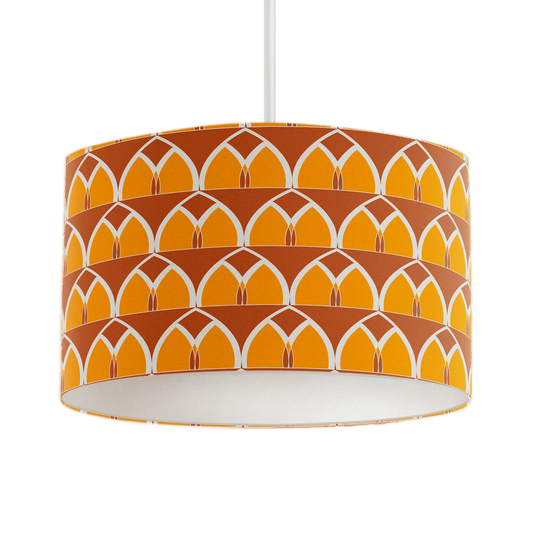 Orange and Yellow Geometric Arches Design Lampshade, Ceiling or Table Lamp Shade