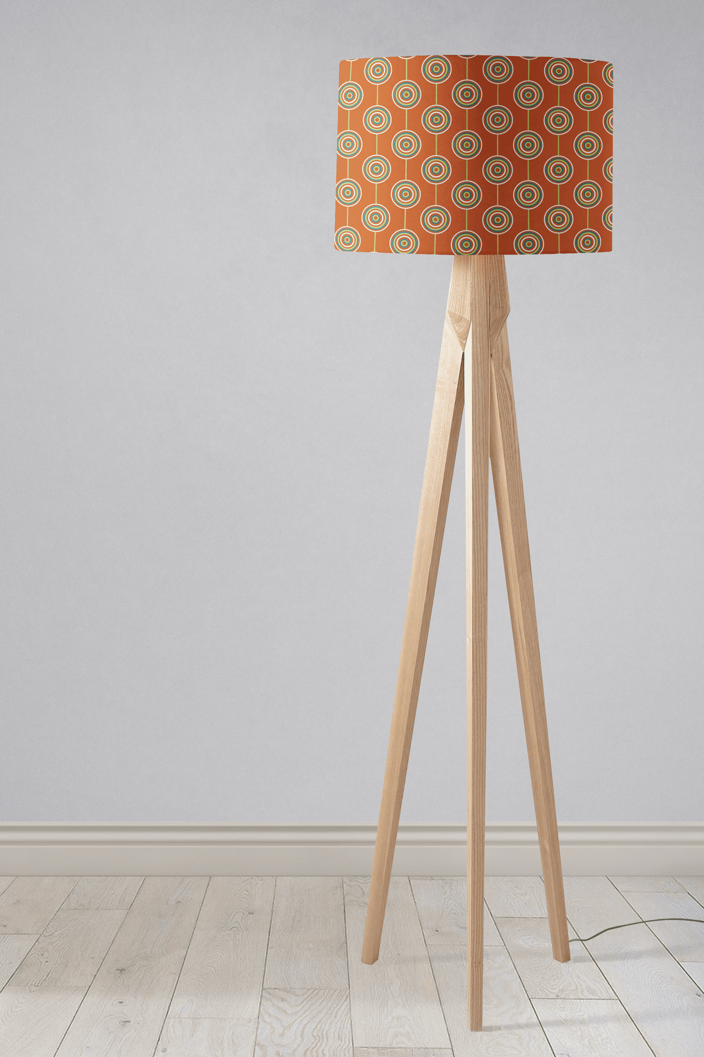 Orange Retro Circles Design Lampshade, Ceiling or Table Lamp Shade