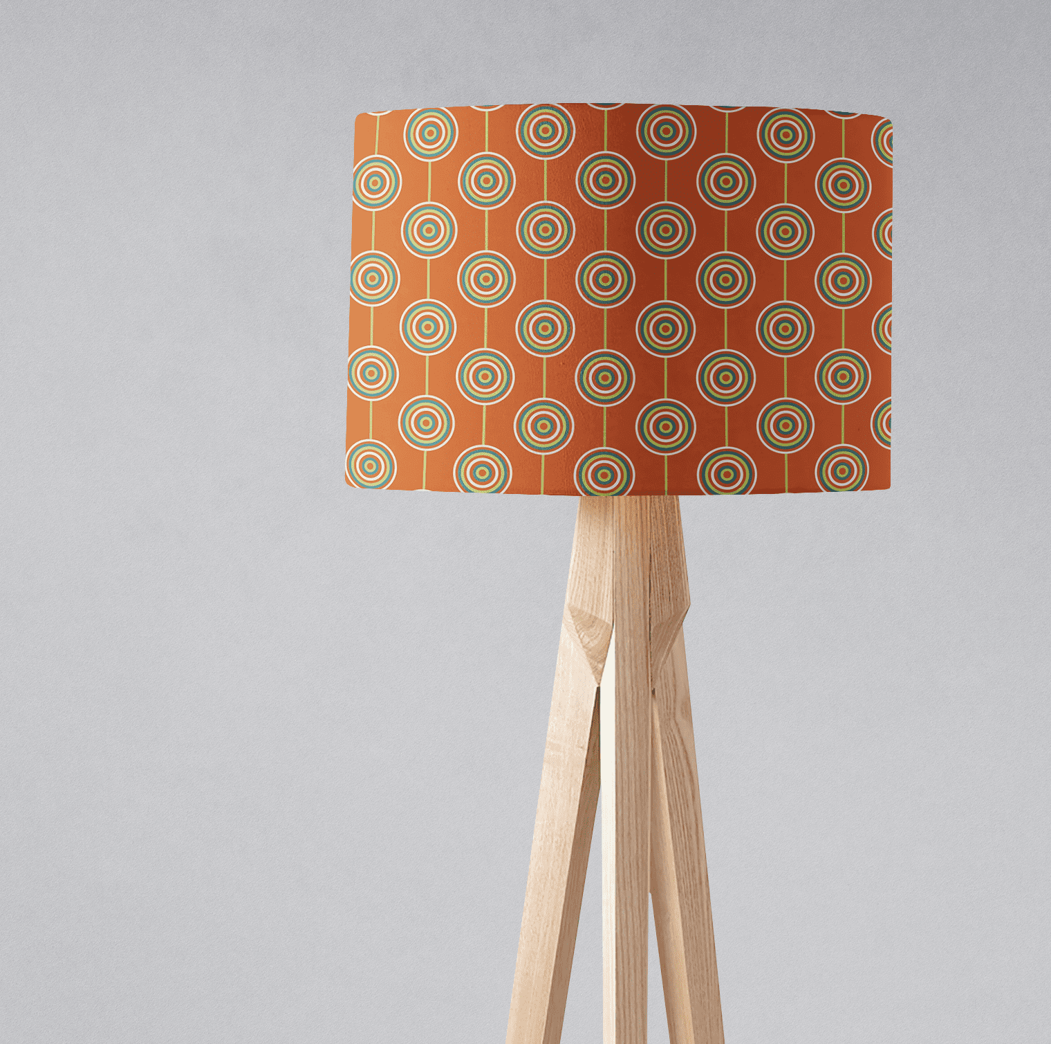 Orange Retro Circles Design Lampshade, Ceiling or Table Lamp Shade