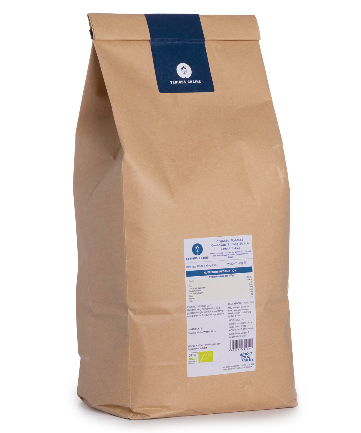 Organic Extra Strong White Bread Flour (Hard Wheat) - Serious Grains