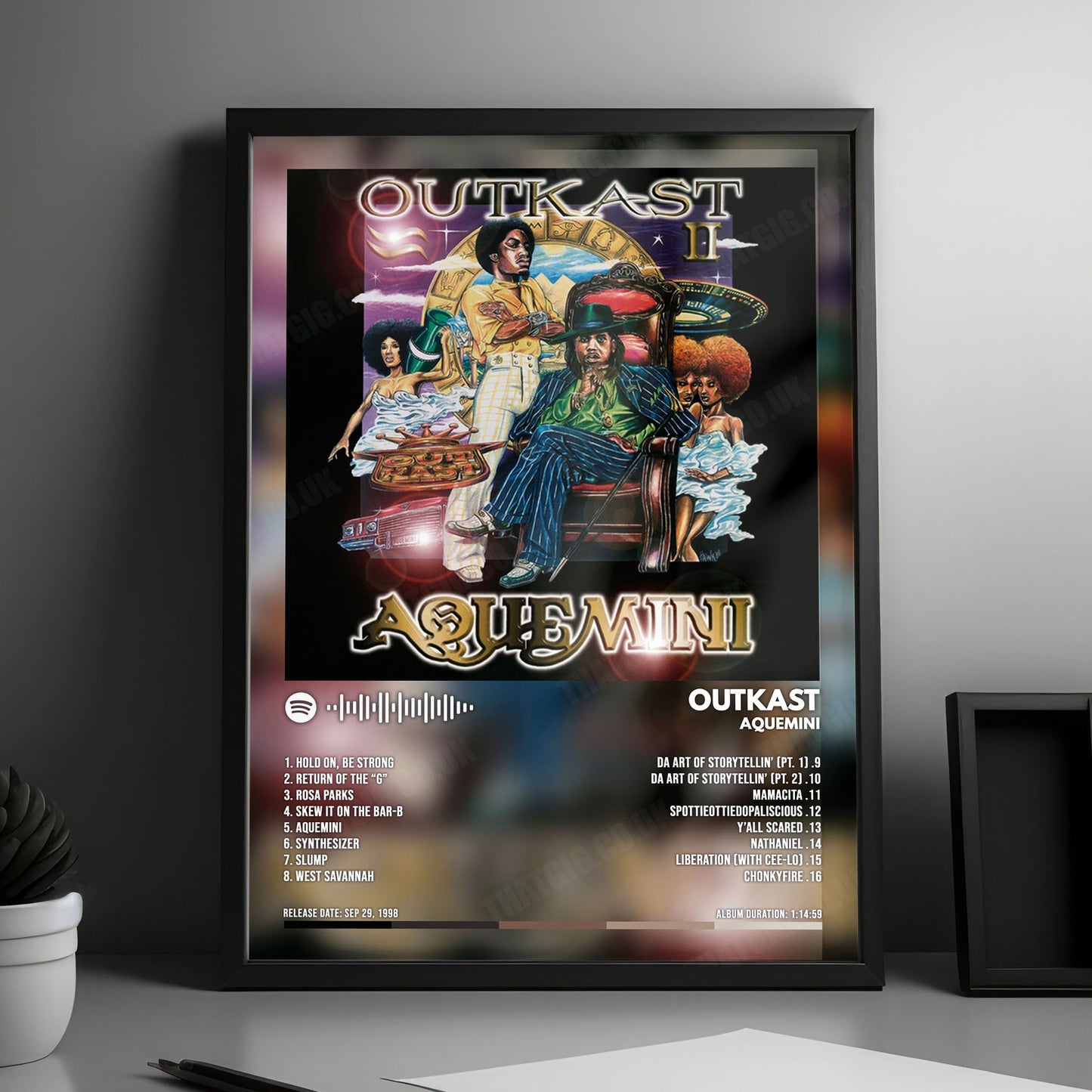OutKast "Aquemini" Album Cover Poster - with Complete Tracklist
