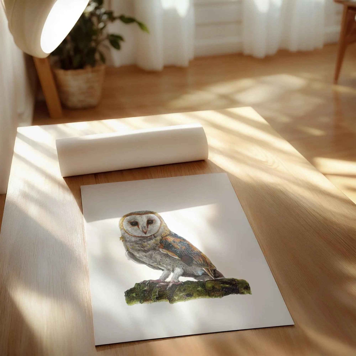 Barn Owl Original Artwork Print – Hand-Drawn Wildlife Wall Art (A4)