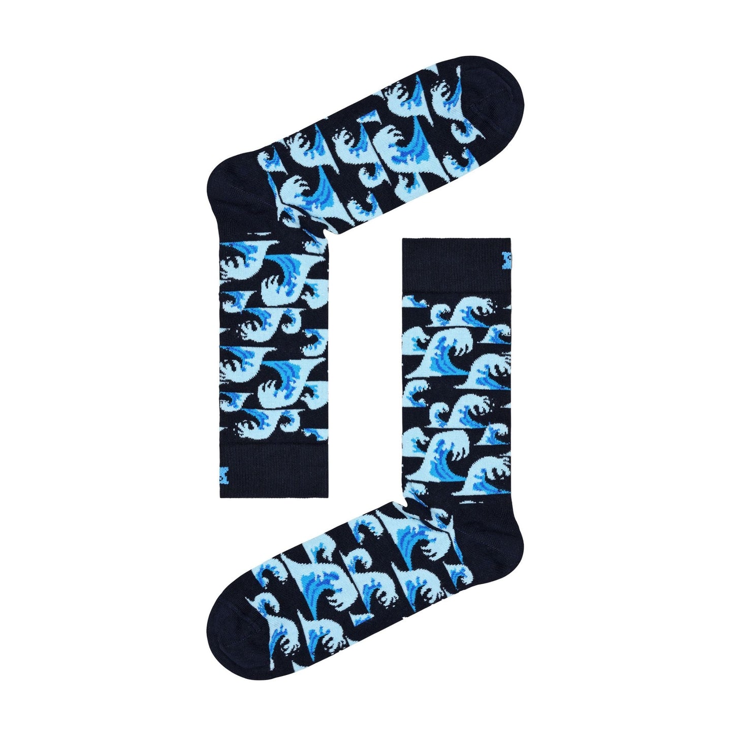 1 Pack Mens & Ladies Cotton Blue Waves Design Socks