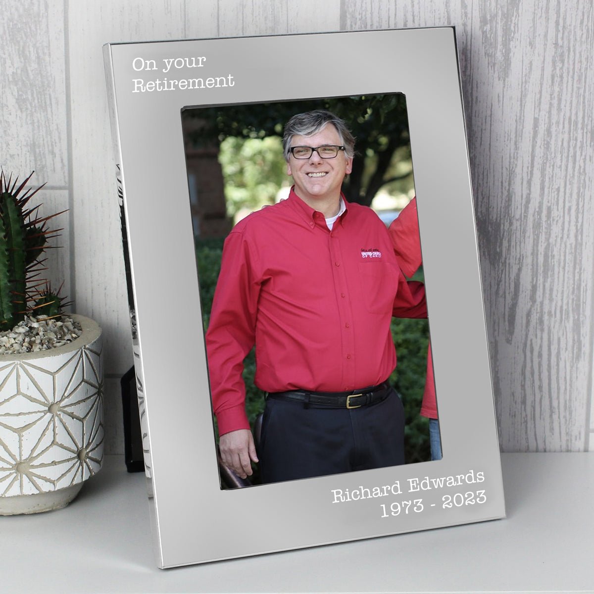 Personalised Free Text 7x5 Inch Silver Photo Frame