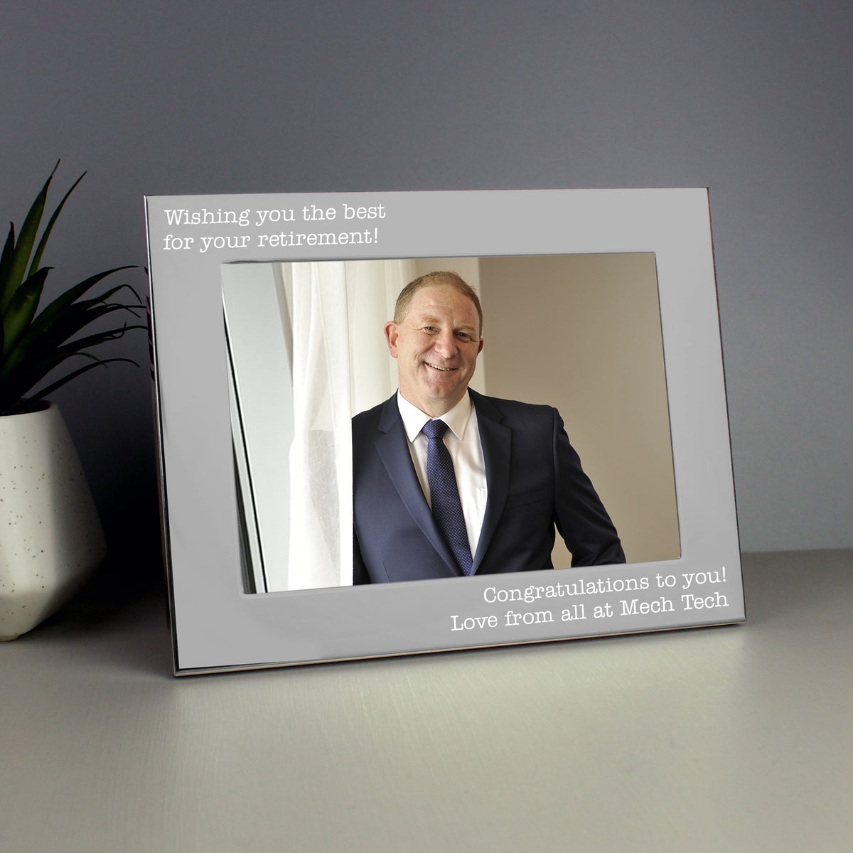 Personalised Free Text 5x7 Inch Silver Photo Frame