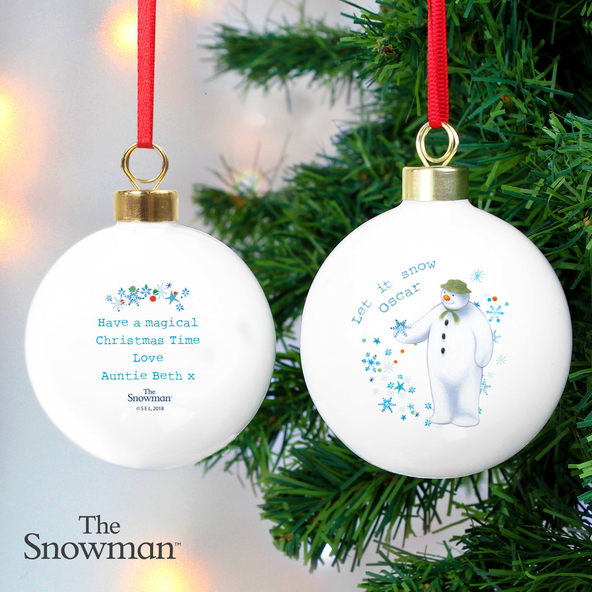 Personalised The Snowman Let It Snow Bauble