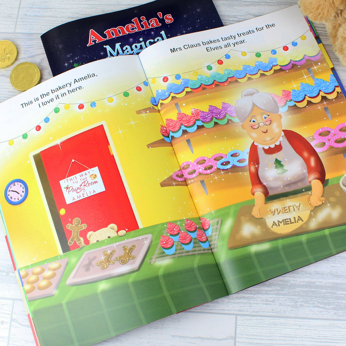 Personalised Magical Christmas Adventure Story Book And Personalised Teddy Bear