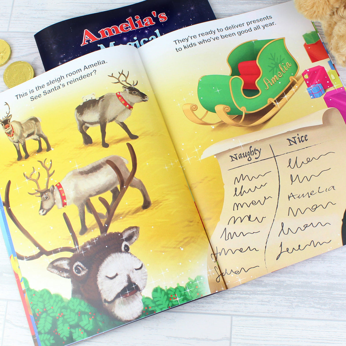 Personalised Magical Christmas Adventure Story Book And Personalised Teddy Bear