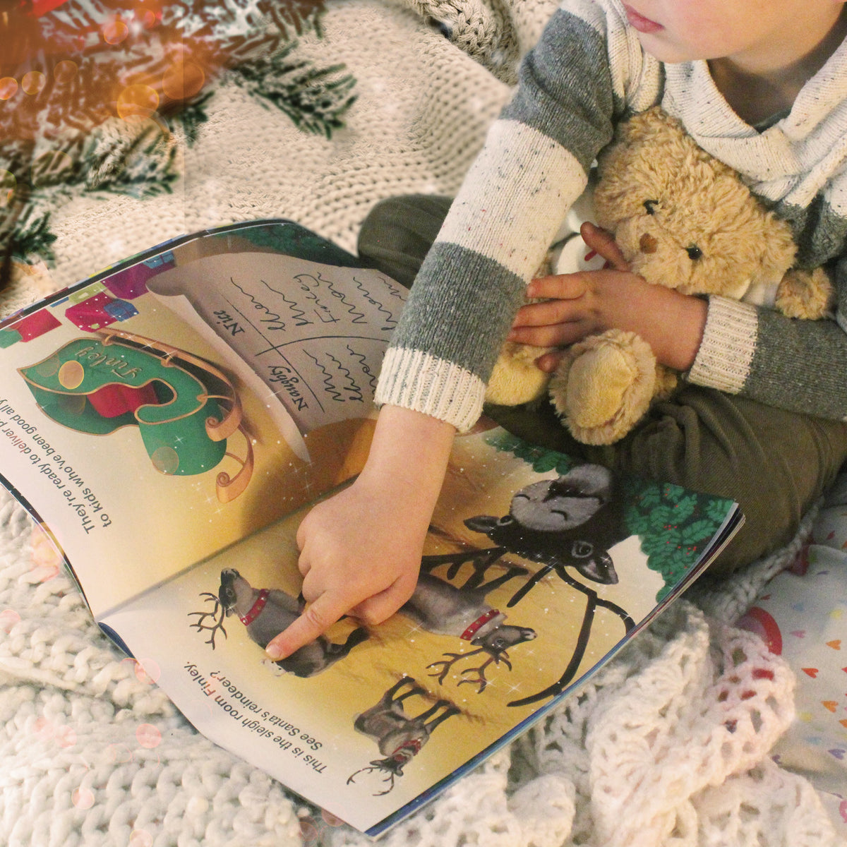 Personalised Magical Christmas Adventure Story Book And Personalised Teddy Bear