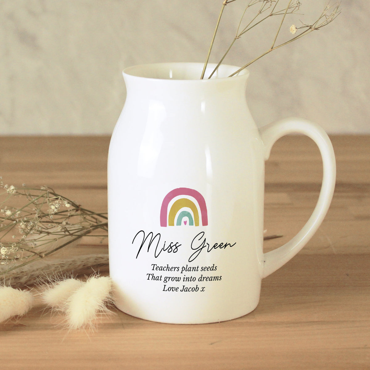 Personalised Rainbow Flower Jug